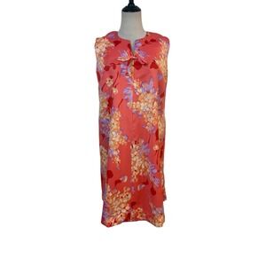 Vtg Maluna Hawaiian Dress Shirt Mod Midi Tropical Resort Vacation